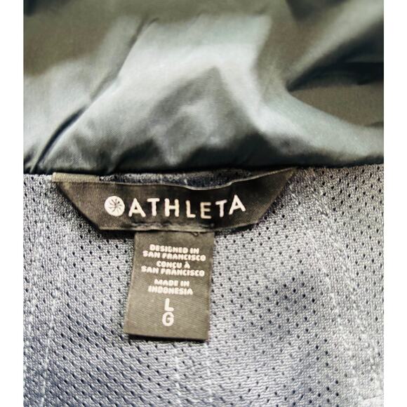 Athleta Windbreaker, Mesh Lined, Water Resistant Blue/Grey Women's Large - Picture 4 of 5
